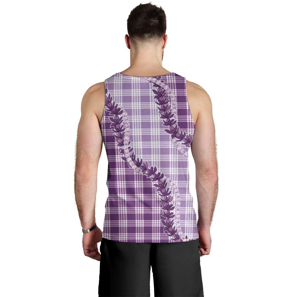 Violet Hawaii Palaka Men Tank Top Hawaiian Pikake Lei LT05 - Polynesian Pride