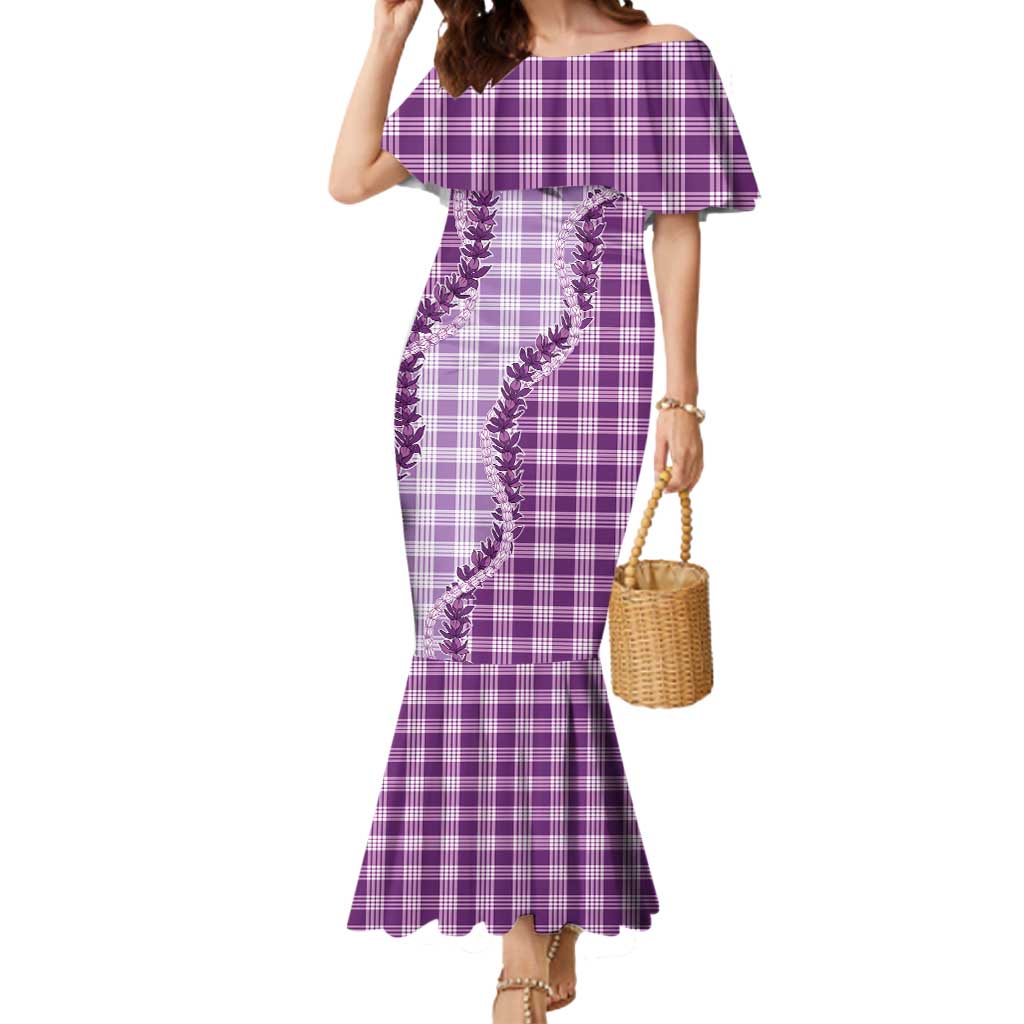 Violet Hawaii Palaka Mermaid Dress Hawaiian Pikake Lei LT05 Women Violet - Polynesian Pride
