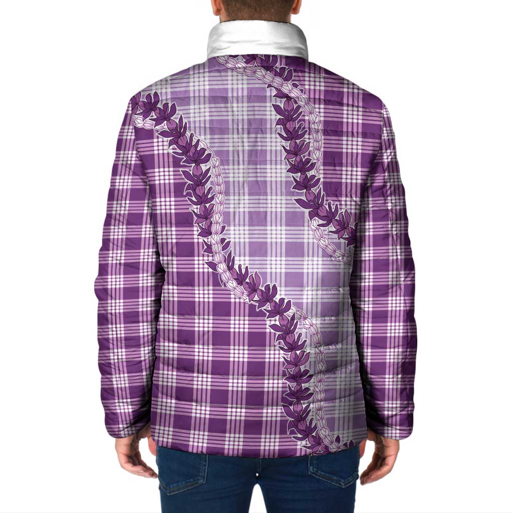 Violet Hawaii Palaka Padded Jacket Hawaiian Pikake Lei LT05 - Polynesian Pride