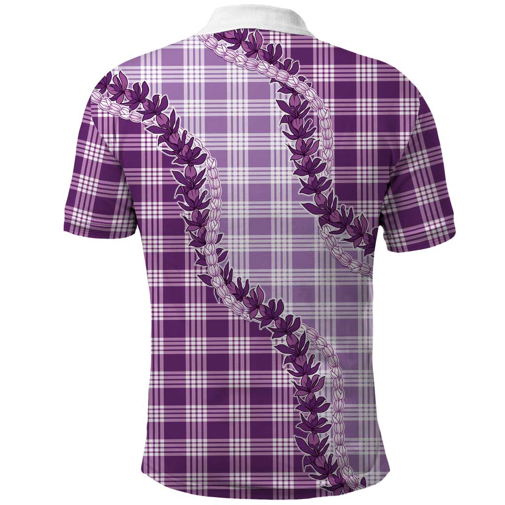 Violet Hawaii Palaka Polo Shirt Hawaiian Pikake Lei LT05 - Polynesian Pride