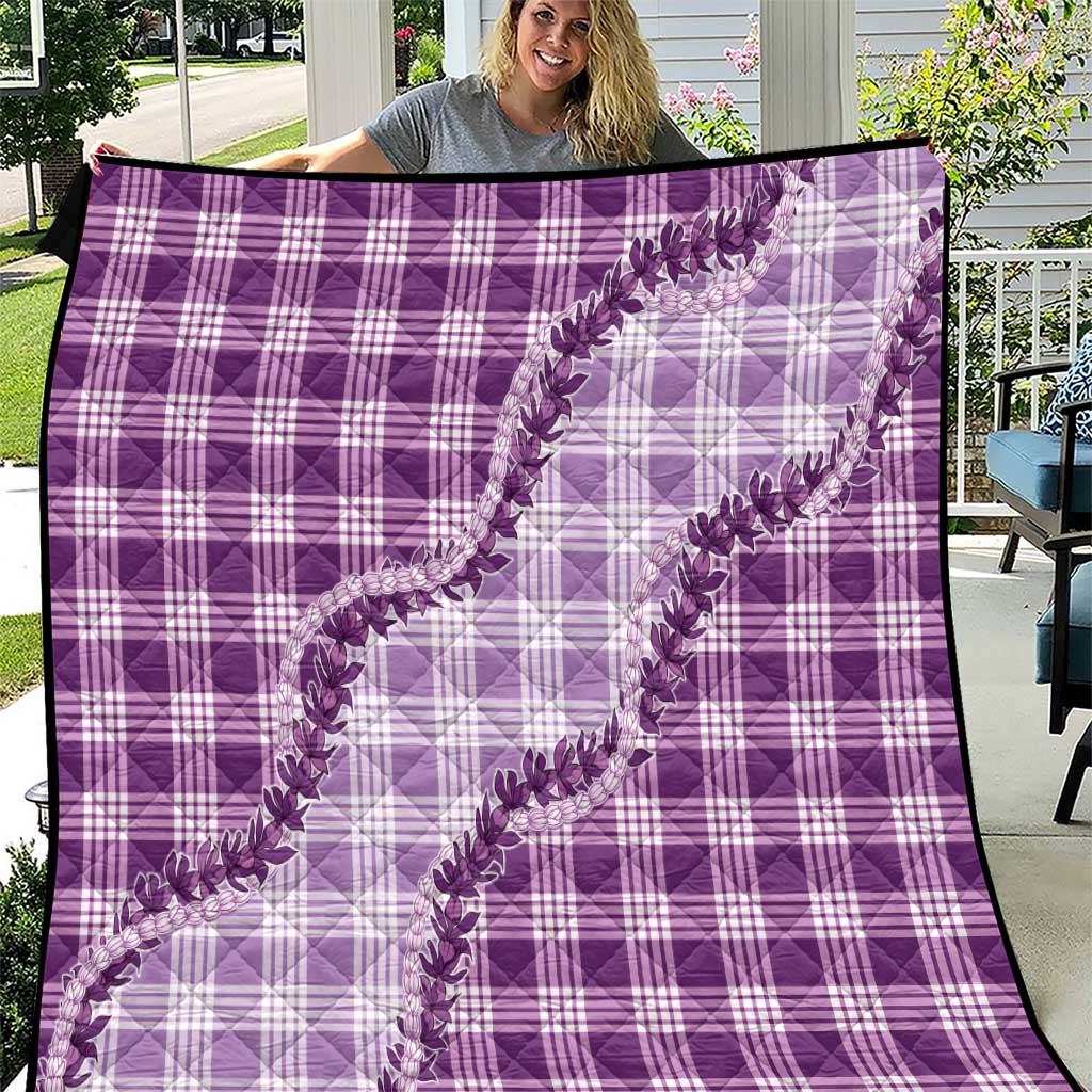 Violet Hawaii Palaka Quilt Hawaiian Pikake Lei LT05 Violet - Polynesian Pride
