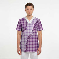 Violet Hawaii Palaka Scrub Top Hawaiian Pikake Lei LT05 - Polynesian Pride