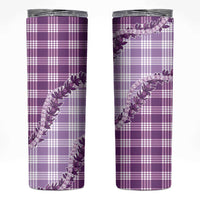 Violet Hawaii Palaka Skinny Tumbler Hawaiian Pikake Lei LT05 Violet - Polynesian Pride