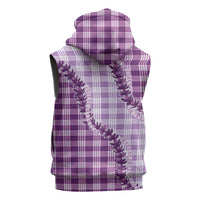 Violet Hawaii Palaka Sleeveless Zip Hoodie Hawaiian Pikake Lei