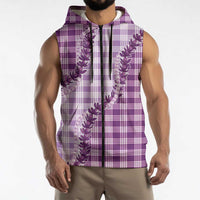 Violet Hawaii Palaka Sleeveless Zip Hoodie Hawaiian Pikake Lei