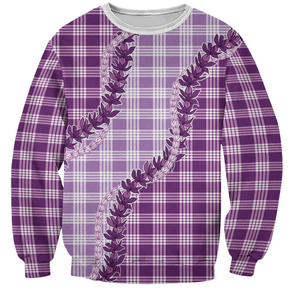 Violet Hawaii Palaka Sweatshirt Hawaiian Pikake Lei LT05 Unisex Violet - Polynesian Pride
