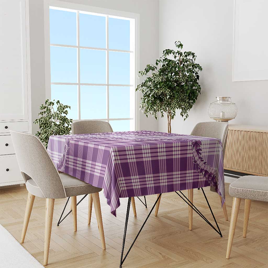 Violet Hawaii Palaka Tablecloth Hawaiian Pikake Lei