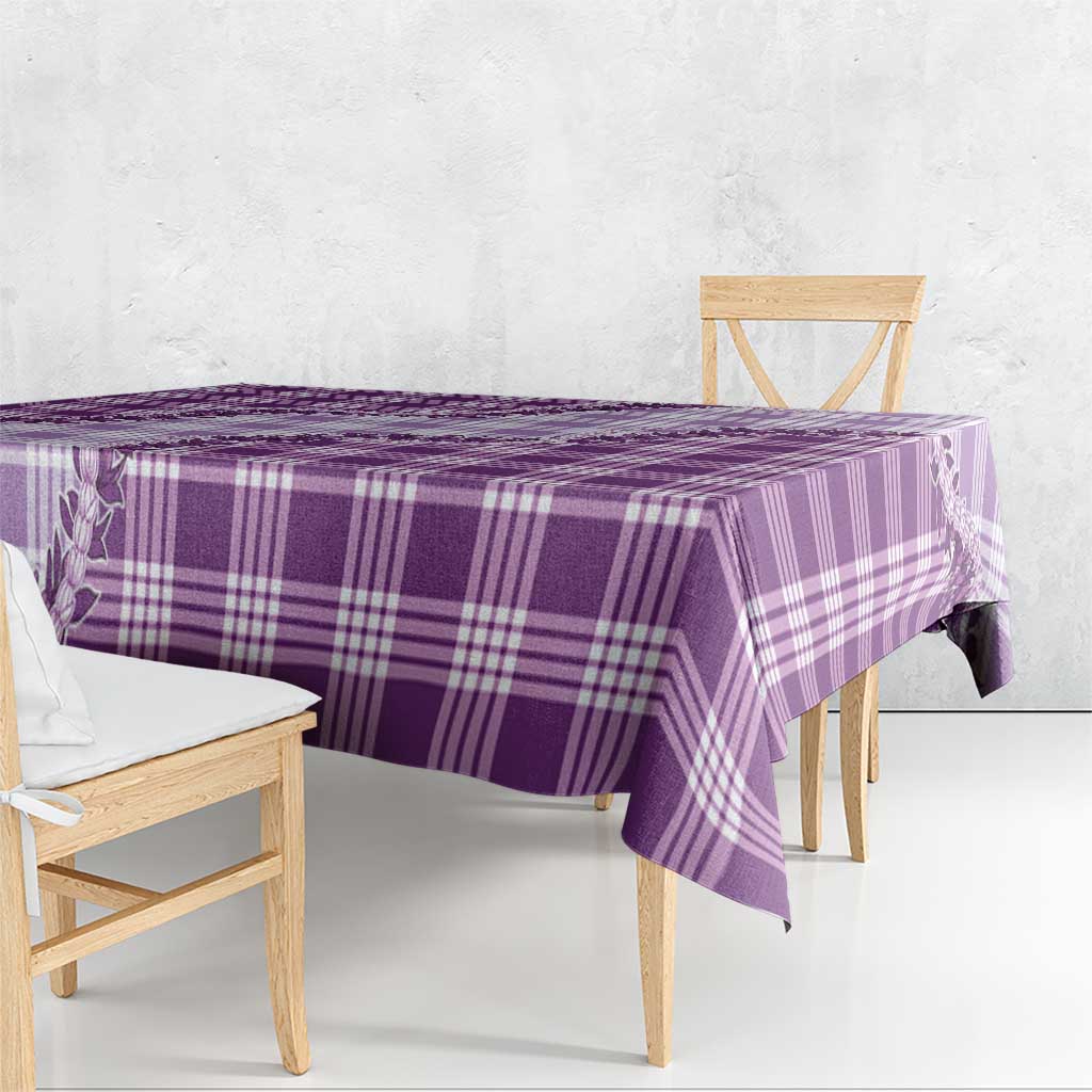 Violet Hawaii Palaka Tablecloth Hawaiian Pikake Lei