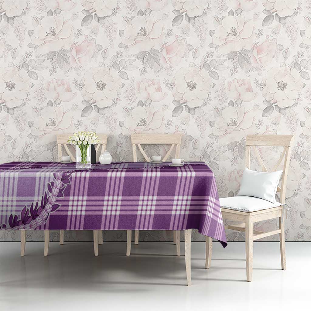 Violet Hawaii Palaka Tablecloth Hawaiian Pikake Lei