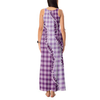 Violet Hawaii Palaka Tank Maxi Dress Hawaiian Pikake Lei LT05 - Polynesian Pride