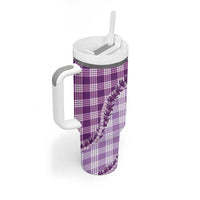Violet Hawaii Palaka Tumbler With Handle Hawaiian Pikake Lei LT05 - Polynesian Pride