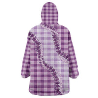 Violet Hawaii Palaka Wearable Blanket Hoodie Hawaiian Pikake Lei