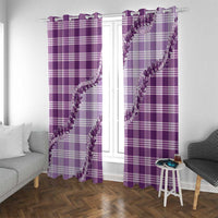 Violet Hawaii Palaka Window Curtain Hawaiian Pikake Lei LT05 With Grommets Violet - Polynesian Pride