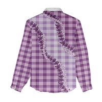 Violet Hawaii Palaka Women Casual Shirt Hawaiian Pikake Lei LT05 - Polynesian Pride