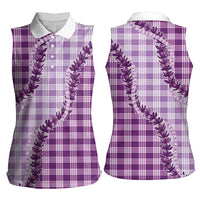 Violet Hawaii Palaka Women Sleeveless Polo Shirt Hawaiian Pikake Lei LT05 - Polynesian Pride