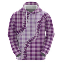 Violet Hawaii Palaka Zip Hoodie Hawaiian Pikake Lei