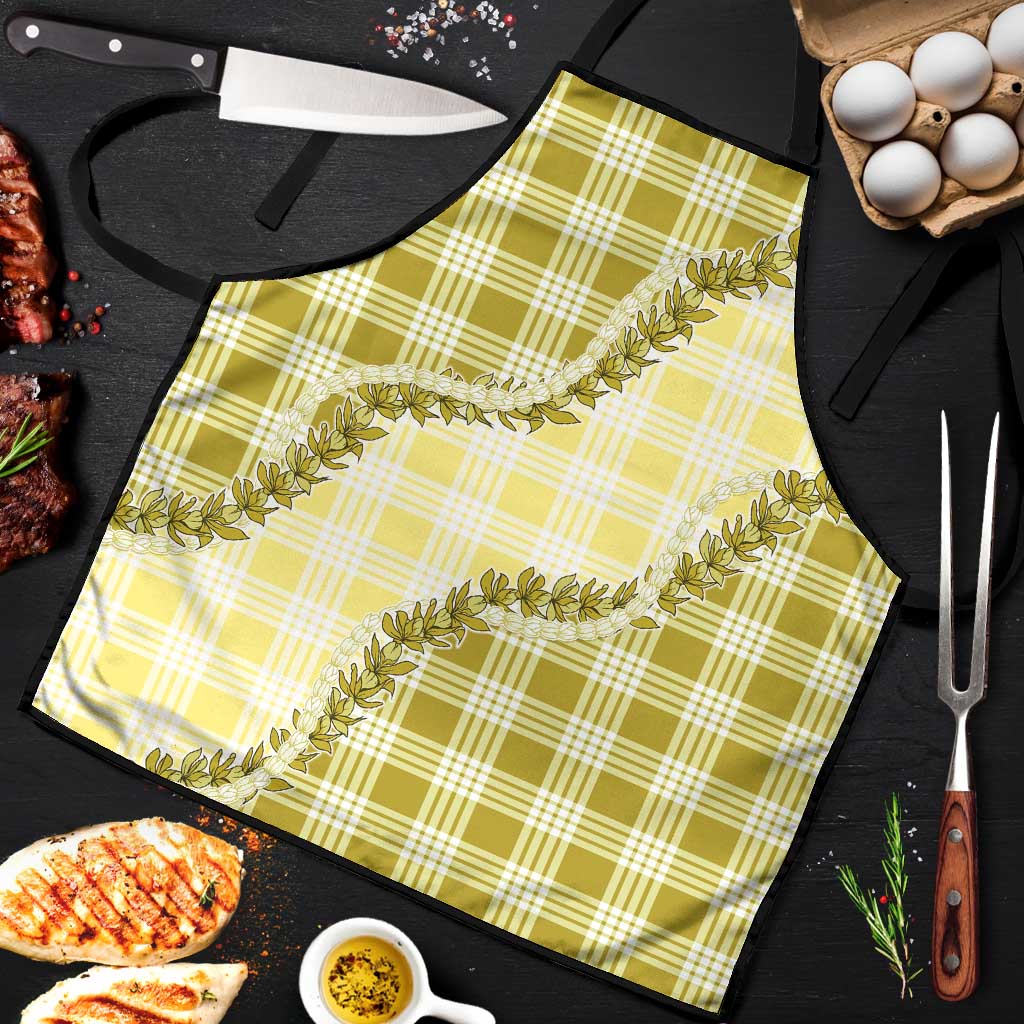 Yellow Hawaii Palaka Apron Hawaiian Pikake Lei LT05 Yellow - Polynesian Pride