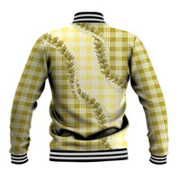 Yellow Hawaii Palaka Baseball Jacket Hawaiian Pikake Lei LT05 - Polynesian Pride