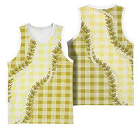 Yellow Hawaii Palaka Basketball Jersey Hawaiian Pikake Lei LT05 - Polynesian Pride