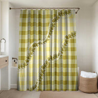 Yellow Hawaii Palaka Bathroom Set Hawaiian Pikake Lei LT05 Shower Curtain Only Yellow - Polynesian Pride