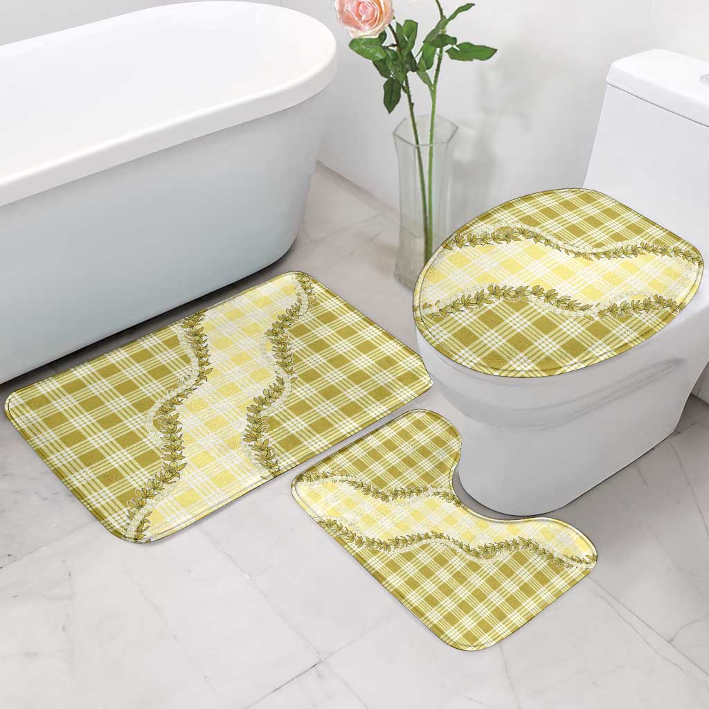 Yellow Hawaii Palaka Bathroom Set Hawaiian Pikake Lei LT05 - Polynesian Pride