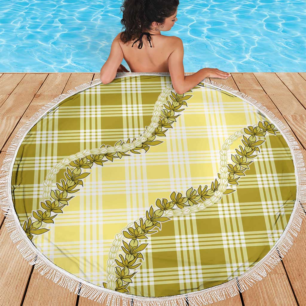 Yellow Hawaii Palaka Beach Blanket Hawaiian Pikake Lei LT05 - Polynesian Pride