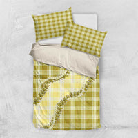 Yellow Hawaii Palaka Bedding Set Hawaiian Pikake Lei LT05 US Twin 172cm x 218cm Yellow - Polynesian Pride