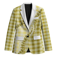 Yellow Hawaii Palaka Blazer Hawaiian Pikake Lei LT05 Unisex Yellow - Polynesian Pride