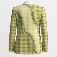 Yellow Hawaii Palaka Blazer Hawaiian Pikake Lei LT05 - Polynesian Pride