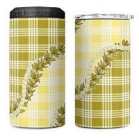 Yellow Hawaii Palaka 4 in 1 Can Cooler Tumbler Hawaiian Pikake Lei LT05 One Size: 16 oz Yellow - Polynesian Pride