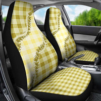 Yellow Hawaii Palaka Car Seat Cover Hawaiian Pikake Lei LT05 - Polynesian Pride