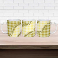 Yellow Hawaii Palaka Ceramic Mug Hawaiian Pikake Lei LT05 - Polynesian Pride