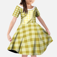 Yellow Hawaii Palaka Family Matching Summer Maxi Dress and Hawaiian Shirt Hawaiian Pikake Lei