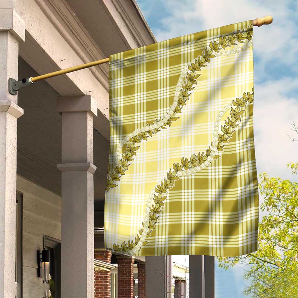 Yellow Hawaii Palaka Garden Flag Hawaiian Pikake Lei LT05 House Flag Yellow - Polynesian Pride