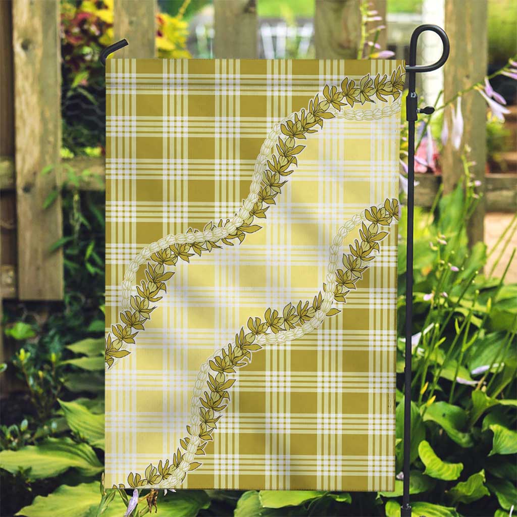 Yellow Hawaii Palaka Garden Flag Hawaiian Pikake Lei LT05 Garden Flag Yellow - Polynesian Pride