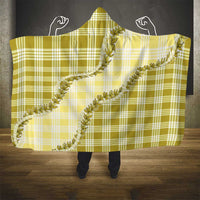 Yellow Hawaii Palaka Hooded Blanket Hawaiian Pikake Lei LT05 - Polynesian Pride