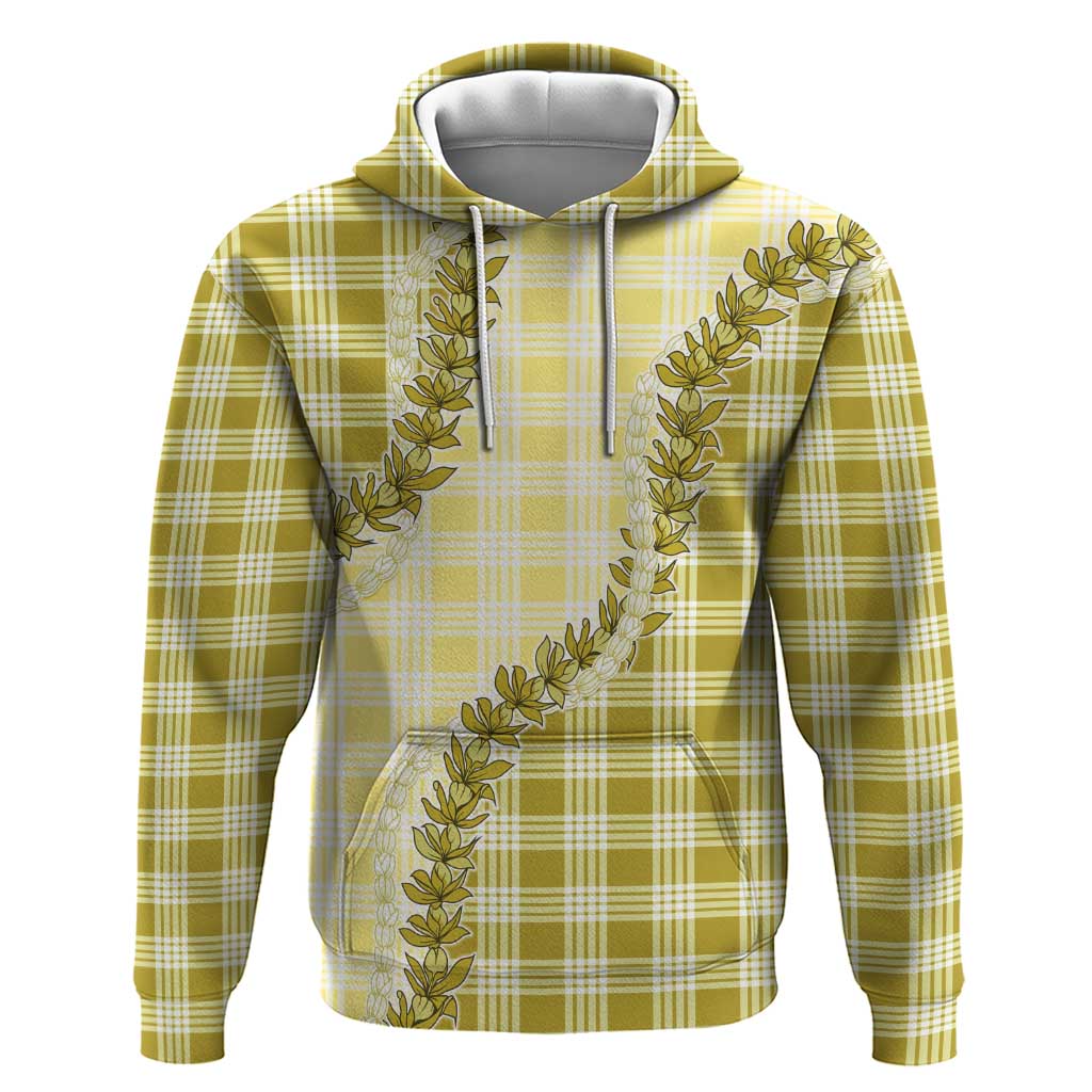 Yellow Hawaii Palaka Hoodie Hawaiian Pikake Lei