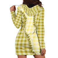 Yellow Hawaii Palaka Hoodie Dress Hawaiian Pikake Lei LT05 - Polynesian Pride