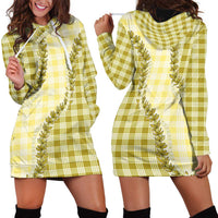 Yellow Hawaii Palaka Hoodie Dress Hawaiian Pikake Lei LT05 - Polynesian Pride