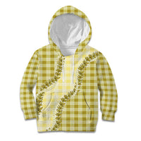 Yellow Hawaii Palaka Kid Hoodie Hawaiian Pikake Lei LT05 Hoodie Yellow - Polynesian Pride