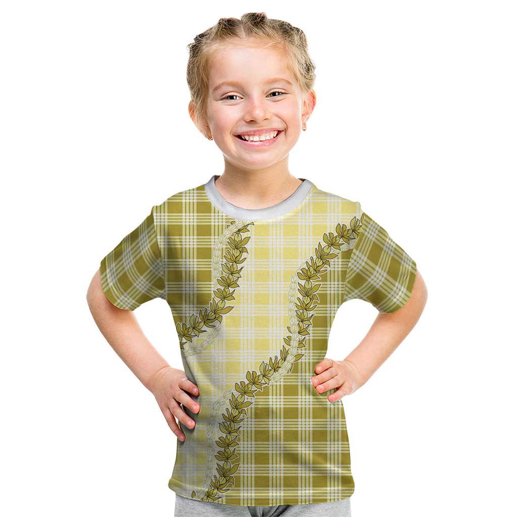 Yellow Hawaii Palaka Kid T Shirt Hawaiian Pikake Lei LT05 Yellow - Polynesian Pride