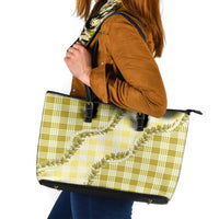 Yellow Hawaii Palaka Leather Tote Bag Hawaiian Pikake Lei LT05 Yellow - Polynesian Pride