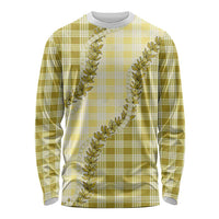Yellow Hawaii Palaka Long Sleeve Shirt Hawaiian Pikake Lei LT05 Unisex Yellow - Polynesian Pride