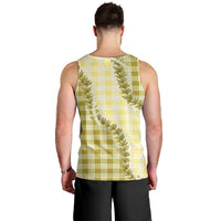 Yellow Hawaii Palaka Men Tank Top Hawaiian Pikake Lei LT05 - Polynesian Pride