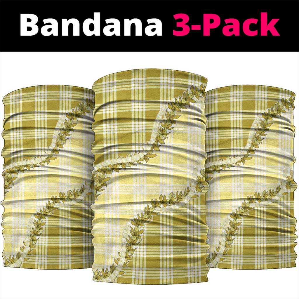 Yellow Hawaii Palaka Neck Gaiter Hawaiian Pikake Lei LT05 package One Size: 25*50cm Yellow - Polynesian Pride