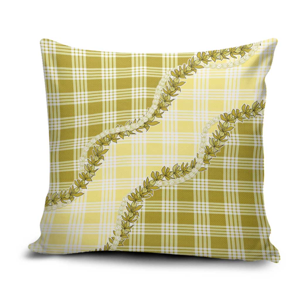 Yellow Hawaii Palaka Pillow Cover Hawaiian Pikake Lei LT05 Yellow - Polynesian Pride