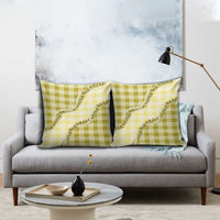 Yellow Hawaii Palaka Pillow Cover Hawaiian Pikake Lei LT05 - Polynesian Pride