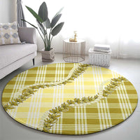 Yellow Hawaii Palaka Round Carpet Hawaiian Pikake Lei LT05 - Polynesian Pride