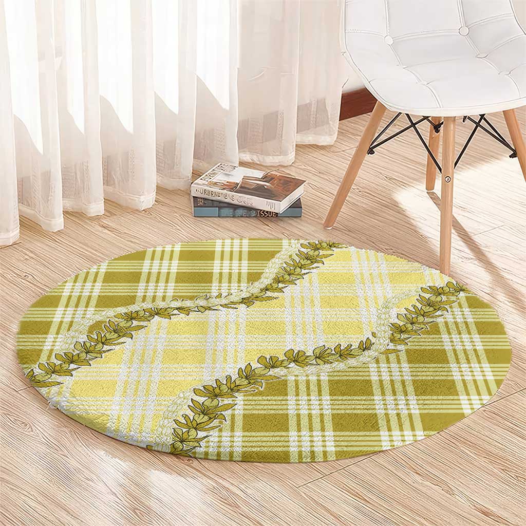 Yellow Hawaii Palaka Round Carpet Hawaiian Pikake Lei LT05 - Polynesian Pride