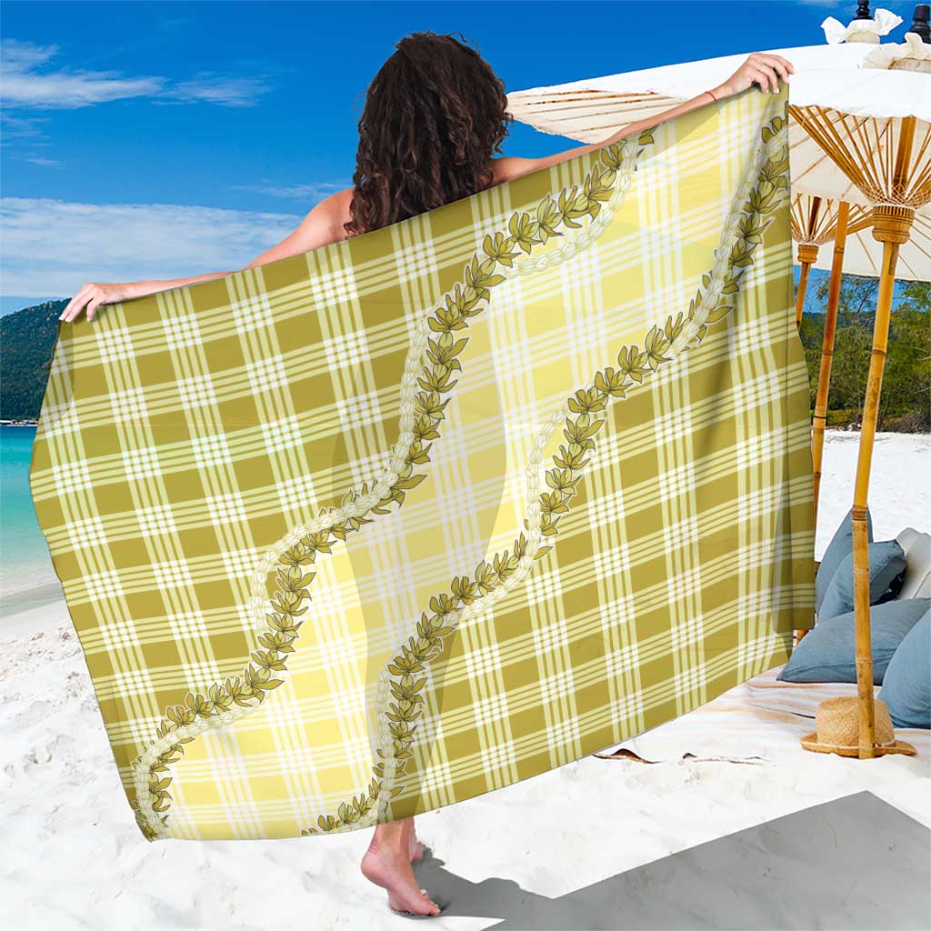Yellow Hawaii Palaka Sarong Hawaiian Pikake Lei LT05 One Size 44 x 66 inches Yellow - Polynesian Pride